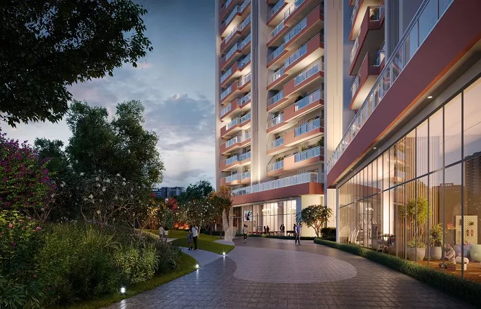 Tower Entrance Boulevard with Landscaping